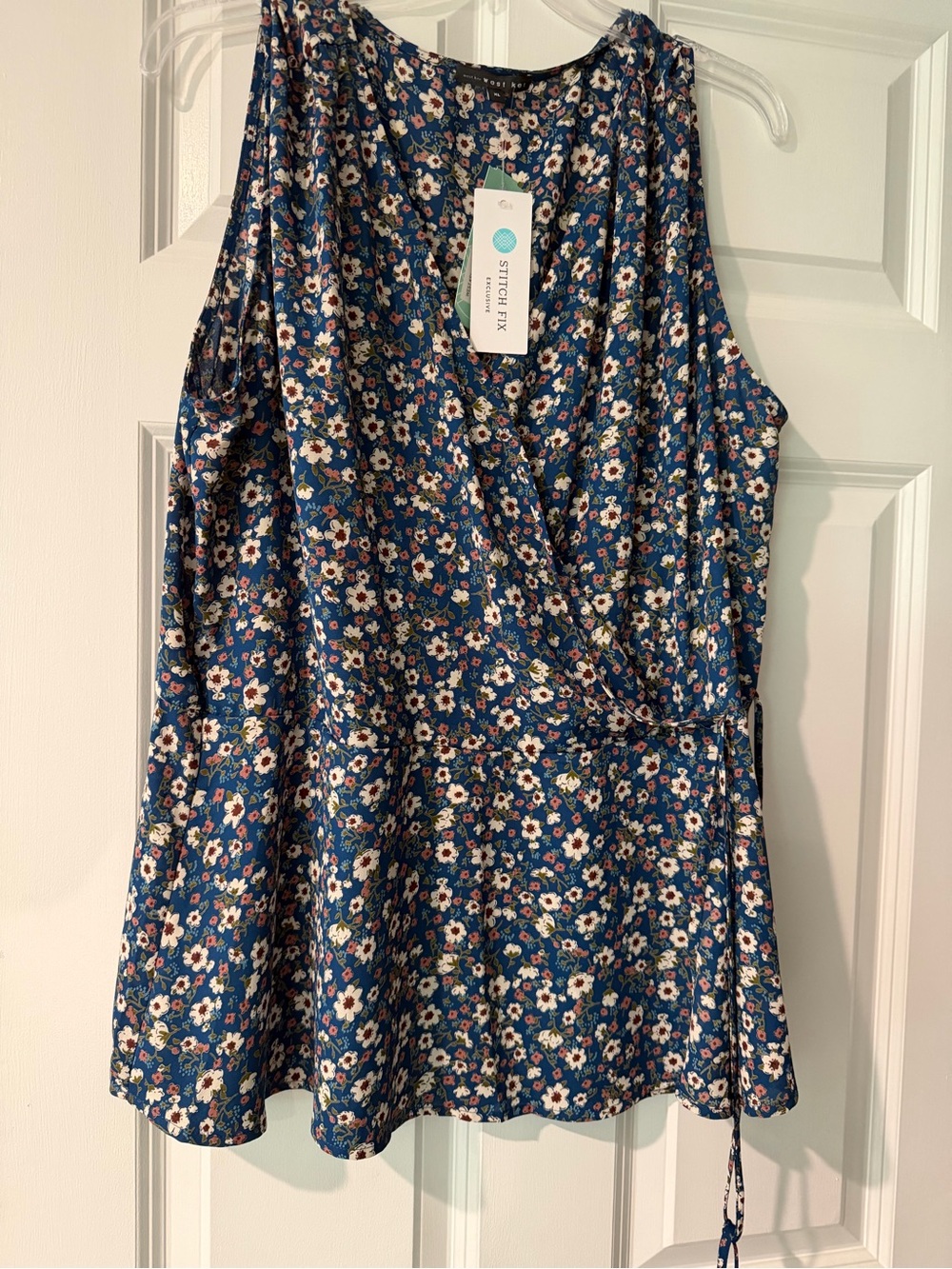 West Kei Blue Floral Wrap Camisole